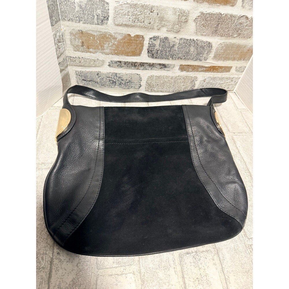 B Makowsky Giamma black suede and leather bag